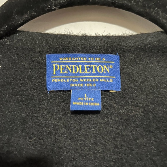 Pendleton Wool Blend Black/White Buffalo Plaid Blazer Suit Jacket Large Petite - Picture 3 of 9